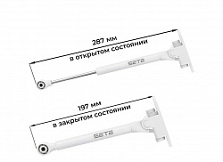 SETE Подъемник газовый с двойным доводчиком VERDE, 120N, белый, сталь, GL-VERDE-120N-10 (100шт/кор)