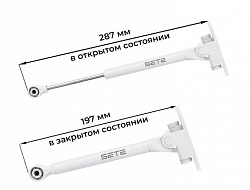 SETE Подъемник газовый с двойным доводчиком VERDE, 80N, белый, сталь, GL-VERDE-80N-10 (100шт/кор)